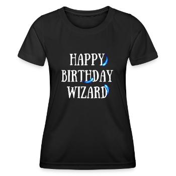 Happy Birthday Wizard - T-shirt sport Femme - noir - Devant - AI Model Female 172 light (172cm)