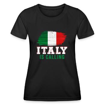 Italien ruft Flagge - Frauen Funktions-T-Shirt - Schwarz - Vorne - AI Model Female 172 light (172cm)