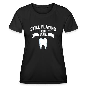 Laboratoire dentaire et technologie dentaire pour cliniques dentaires - T-shirt sport Femme - noir - Devant - AI Model Female 172 light (172cm)
