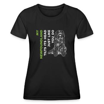 Terre-Neuve Chien de Terre-Neuve - T-shirt sport Femme - noir - Devant - AI Model Female 172 light (172cm)