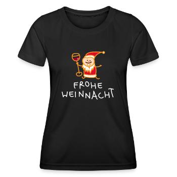 Weihnachtsmann mit Wein (b) - Frauen Funktions-T-Shirt - Schwarz - Vorne - AI Model Female 172 light (172cm)