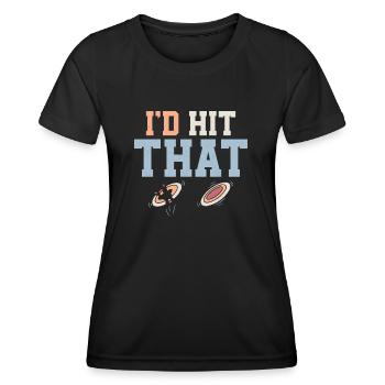 I'd Hit That Trapshooting ClaySkeet Shooting - Frauen Funktions-T-Shirt - Schwarz - Vorne - AI Model Female 172 light (172cm)