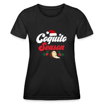 Coquito Season Rum Drink Coconut Puerto Rican - Frauen Funktions-T-Shirt - Schwarz - Vorne - AI Model Female 172 light (172cm)