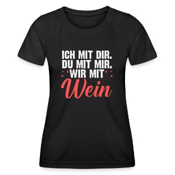 Ich Mit Dir Du Mit Mir Wir Mit Wein - Frauen Funktions-T-Shirt - Schwarz - Vorne - AI Model Female 172 light (172cm)