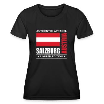 Autriche - T-shirt sport Femme - noir - Devant - AI Model Female 172 light (172cm)
