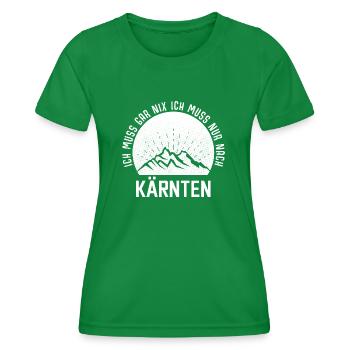 Ich muss nur nach Kärnten Berge Österreich - Frauen Funktions-T-Shirt - Kelly Green - Vorne - AI Model Female 172 dark (172cm)