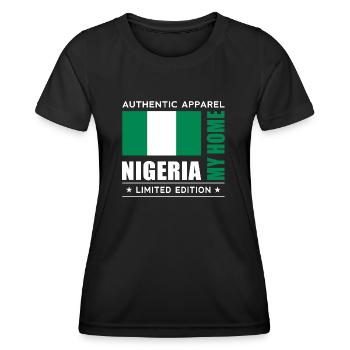 Nigeria - Frauen Funktions-T-Shirt - Schwarz - Vorne - AI Model Female 172 light (172cm)