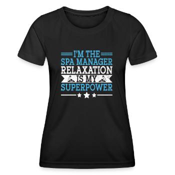 SPA Manager Job Wellness Funny SPA Management Sayi - Women's Functional T-Shirt - black - Front - AI Model Female 172 light (172cm)