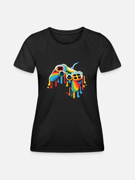 Melting Game Controller - Women's Functional T-Shirt - black