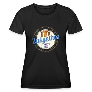 Zakynthos Island in Greece Vintage Souvenir - Women's Functional T-Shirt - black - Front - AI Model Female 172 light (172cm)