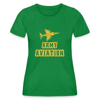 Army Aviation - T-shirt sport Femme - vert - Devant - AI Model Female 172 dark (172cm)