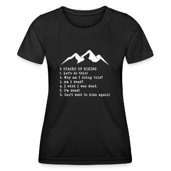 6 étapes de randonnée - T-shirt sport Femme - noir - Devant - AI Model Female 172 light (172cm)
