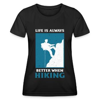 Klettern Kletterer Berge Kletterwand Kletterdad - Frauen Funktions-T-Shirt - Schwarz - Vorne - AI Model Female 172 light (172cm)