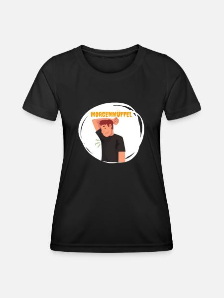 Morgenmüffel - Frauen Funktions-T-Shirt - Schwarz