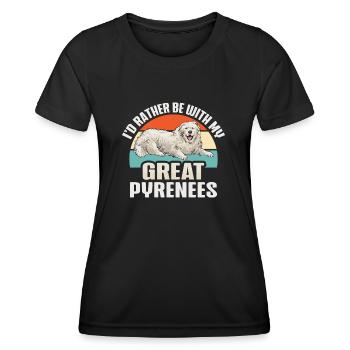 Je préfère être avec mes Grandes Pyrénées - T-shirt sport Femme - noir - Devant - AI Model Female 172 light (172cm)