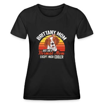 Français Bretagne Épagneul Epagneul Breton Cadeau - T-shirt sport Femme - noir - Devant - AI Model Female 172 light (172cm)
