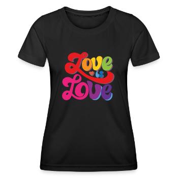 Love is Love - Pride Month - Rainbow - Women's Functional T-Shirt - black - Front - AI Model Female 172 light (172cm)