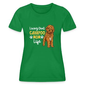 Cavapoo Cavoodle Capoodle Chien - T-shirt sport Femme - vert - Devant - AI Model Female 172 dark (172cm)