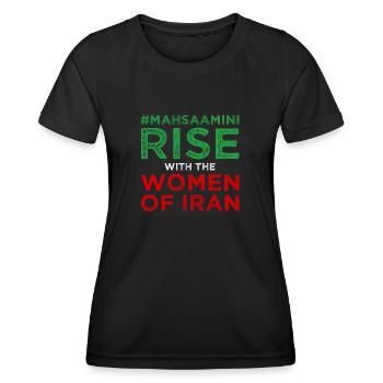 Masha Amini - ascension avec les femmes d’Iran - T-shirt sport Femme - noir - Devant - AI Model Female 172 light (172cm)