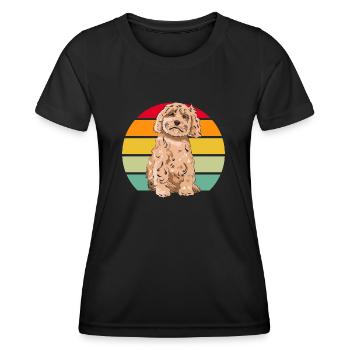 Cockapoo Hund - Frauen Funktions-T-Shirt - Schwarz - Vorne - AI Model Female 172 light (172cm)