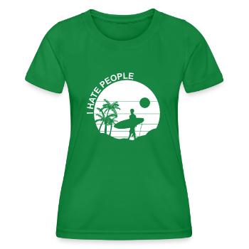 Surfing Surfboard Surfer Geschenkidee - Frauen Funktions-T-Shirt - Kelly Green - Vorne - AI Model Female 172 dark (172cm)