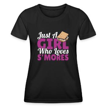 Femmes juste une fille qui aime Smores Marshmallow Cam - T-shirt sport Femme - noir - Devant - AI Model Female 172 light (172cm)