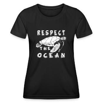 surfing skating design 35 01 - Frauen Funktions-T-Shirt - Schwarz - Vorne - AI Model Female 172 light (172cm)