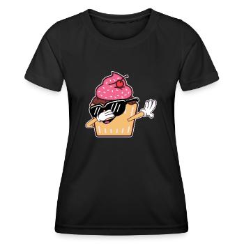 Cool Dabbing Cupcake Baking Enfants Chef pâtissier - T-shirt sport Femme - noir - Devant - AI Model Female 172 light (172cm)