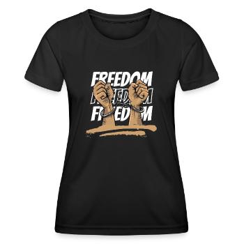 Freedom - Frauen Funktions-T-Shirt - Schwarz - Vorne - AI Model Female 172 light (172cm)
