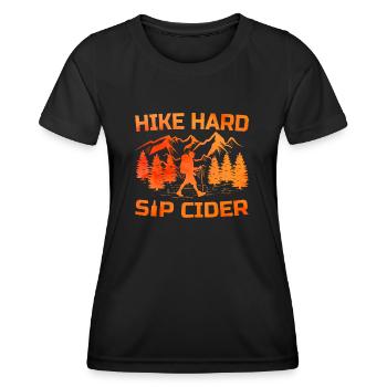 Randonneur Randonnée Trekking En plein air Nature Boisson alcoolisée - T-shirt sport Femme - noir - Devant - AI Model Female 172 light (172cm)