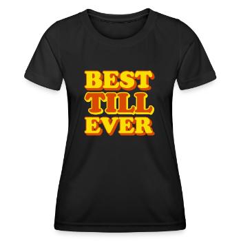 Up to the first name, funny gift - Women's Functional T-Shirt - black - Front - AI Model Female 172 light (172cm)