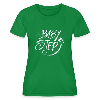 Baby Steps white - Women's Functional T-Shirt - kelly green - Front - AI Model Female 172 dark (172cm)
