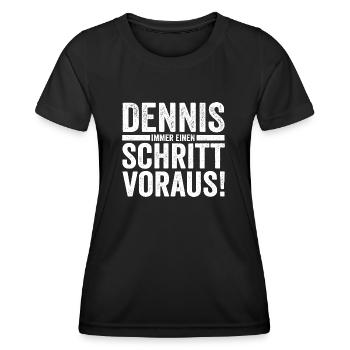 Vorname Dennis - Frauen Funktions-T-Shirt - Schwarz - Vorne - AI Model Female 172 light (172cm)