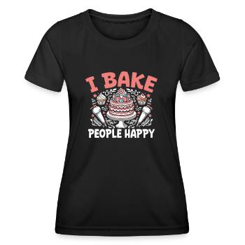Je cuis les gens Heureux Boulanger Gâteau Pâtisserie Pâtissier Boulanger - T-shirt sport Femme - noir - Devant - AI Model Female 172 light (172cm)