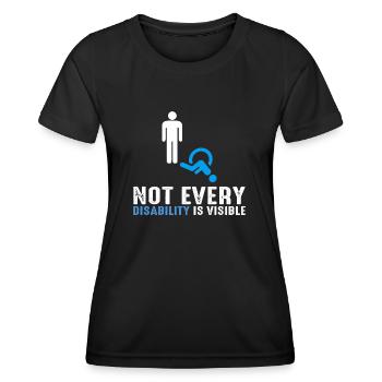 nicht jede Behinderung ist sichtbar - Frauen Funktions-T-Shirt - Schwarz - Vorne - AI Model Female 172 light (172cm)