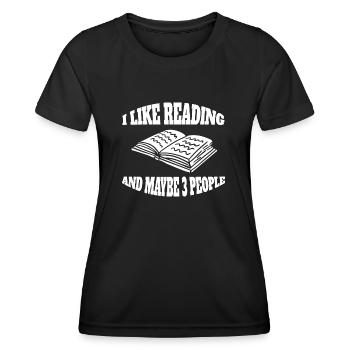Lesen Bücher Buchliebhaber Geschenk Buch Leser - Frauen Funktions-T-Shirt - Schwarz - Vorne - AI Model Female 172 light (172cm)