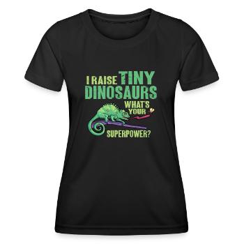 Herpétologiste des reptiles lézards caméléons - T-shirt sport Femme - noir - Devant - AI Model Female 172 light (172cm)