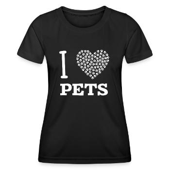 I love Pets - Pets - Pets - fun4m3 - Women's Functional T-Shirt - black - Front - AI Model Female 172 light (172cm)