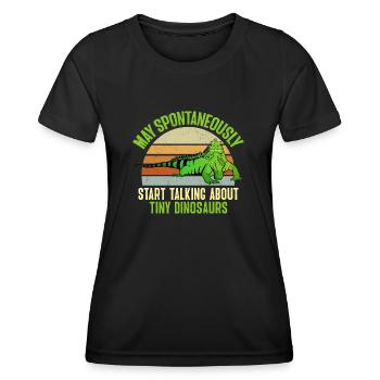 Leguan Eidechse Reptil Herpetologe - Frauen Funktions-T-Shirt - Schwarz - Vorne - AI Model Female 172 light (172cm)