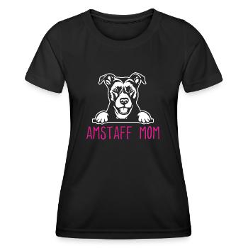 American Staffordshire Bull Terrier Staffy Dog - Women's Functional T-Shirt - black - Front - AI Model Female 172 light (172cm)
