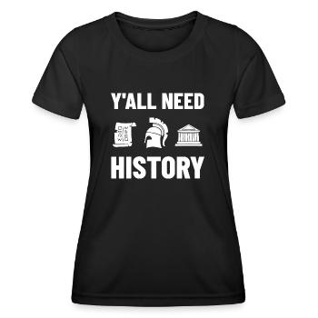 History Teacher Lesson Professor Historian - Women's Functional T-Shirt - black - Front - AI Model Female 172 light (172cm)