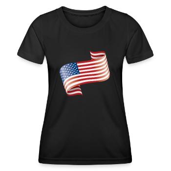 Drapeau des États-Unis de l’Amérique - T-shirt sport Femme - noir - Devant - AI Model Female 172 light (172cm)