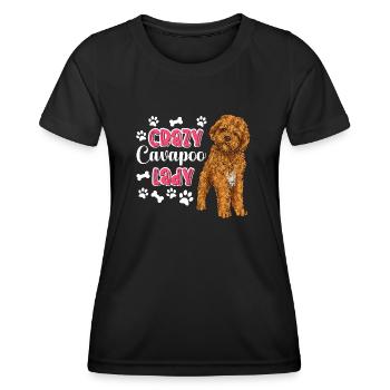 Cavapoo Cavoodle Capoodle Dog - Women's Functional T-Shirt - black - Front - AI Model Female 172 light (172cm)