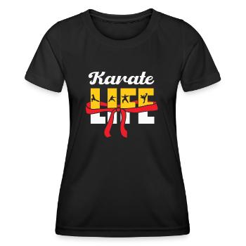 Karate Life Red Belt - Frauen Funktions-T-Shirt - Schwarz - Vorne - AI Model Female 172 light (172cm)