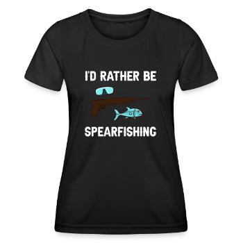 Speerfischen Speerfischer Fische Speer Fischer - Frauen Funktions-T-Shirt - Schwarz - Vorne - AI Model Female 172 light (172cm)