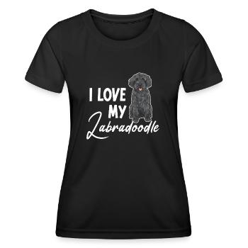 Labradoodle Dog - Women's Functional T-Shirt - black - Front - AI Model Female 172 light (172cm)