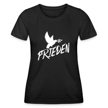Frieden - Frauen Funktions-T-Shirt - Schwarz - Vorne - AI Model Female 172 light (172cm)