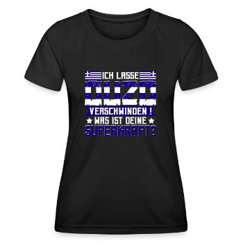 Ouzo Schnaps Ich lasse Ouzo verschwinden - Frauen Funktions-T-Shirt - Schwarz - Vorne - AI Model Female 172 light (172cm)