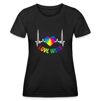 LOVE WINS LGBT Pride Gay Pride Month LGBTQ - Women's Functional T-Shirt - black - Front - AI Model Female 172 light (172cm)