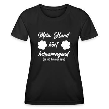 Hund Haustier Hundefreund - Frauen Funktions-T-Shirt - Schwarz - Vorne - AI Model Female 172 light (172cm)